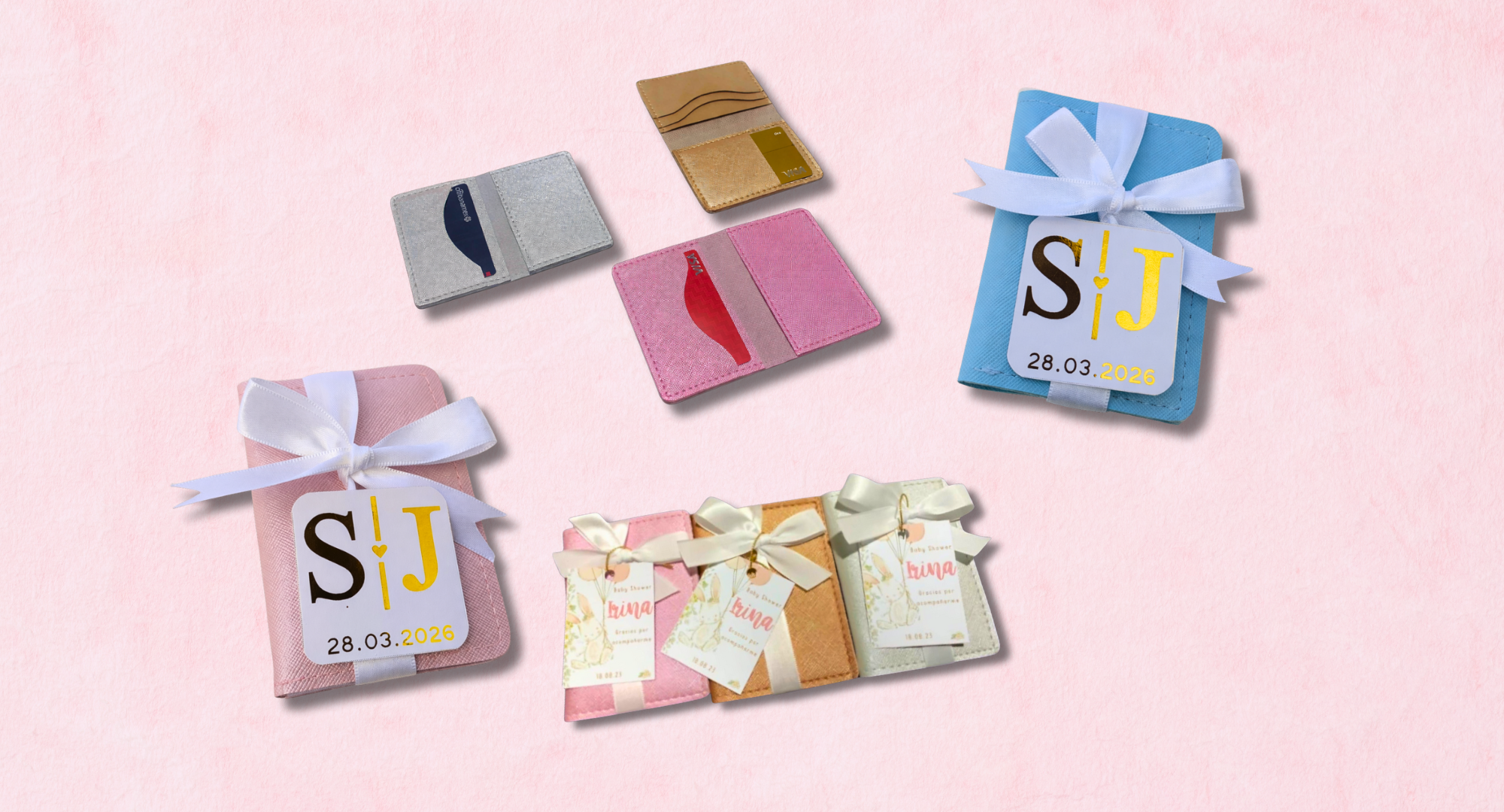 Tarjeteros personalizados para eventos.