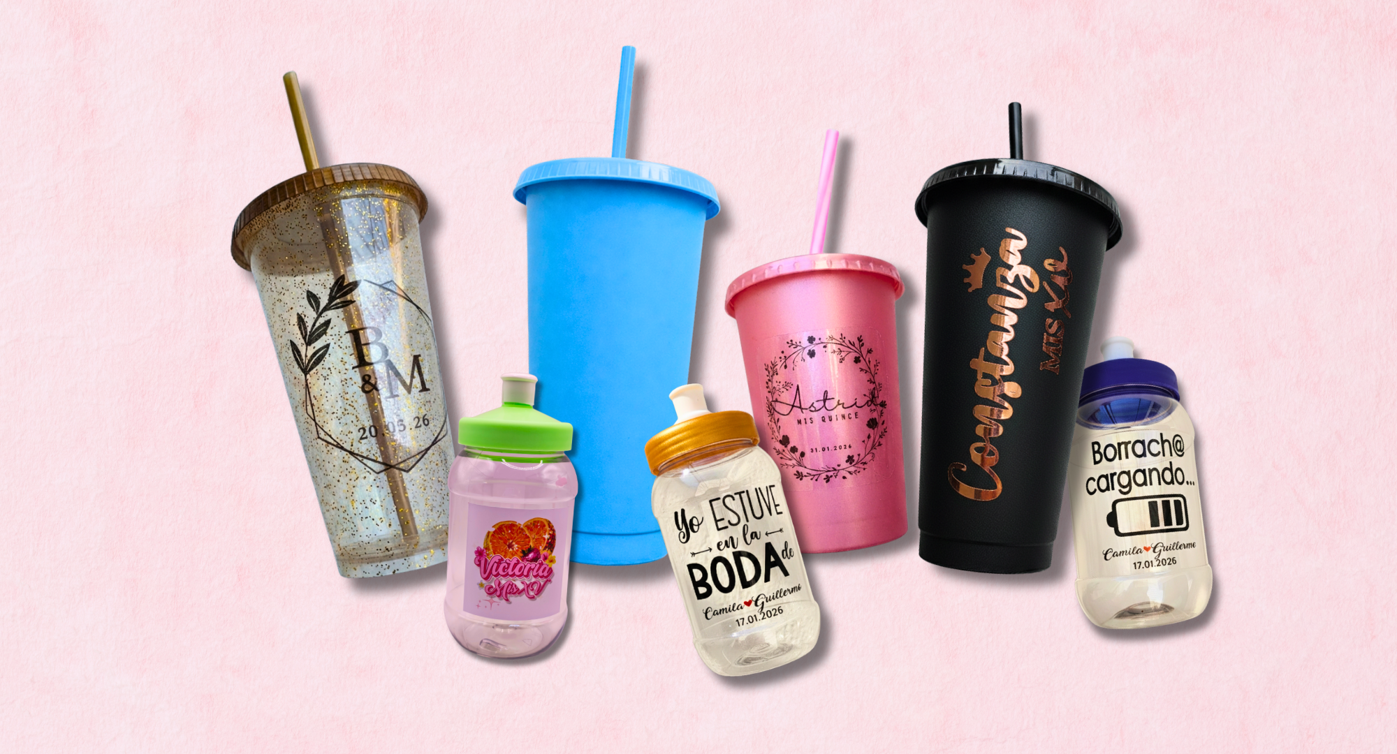 Todos los modelos de vasos personalizables para tu evento.